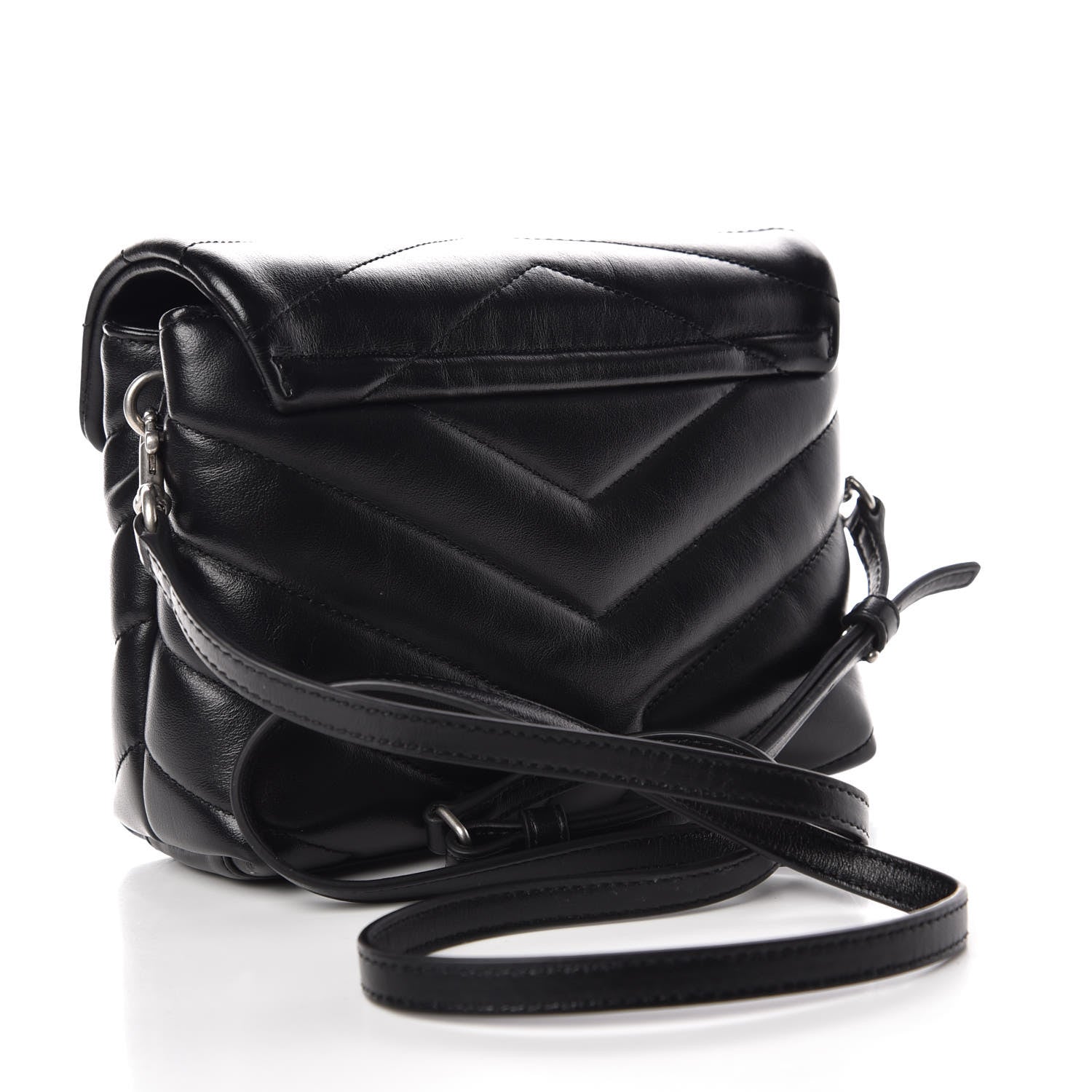 Saint Laurent Calfskin Y Quilted Monogram Toy Loulou Crossbody Bag Black 3 of 10