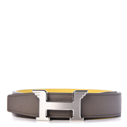 Hermes Epsom 32mm Pegase H Belt 95 Etain Jaune De Naples 1 of 7