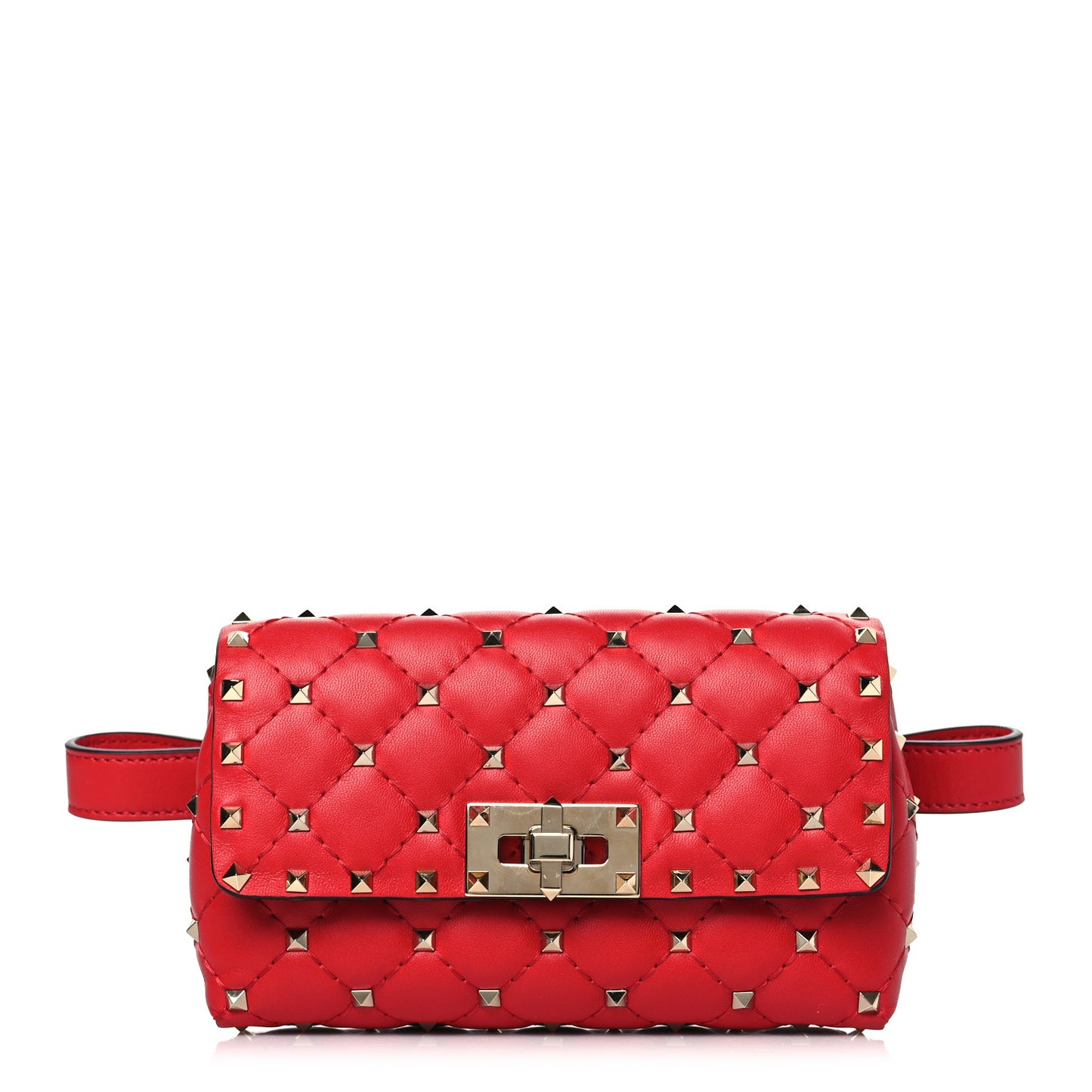 Nappa Rockstud Spike Belt Bag Rouge Pur