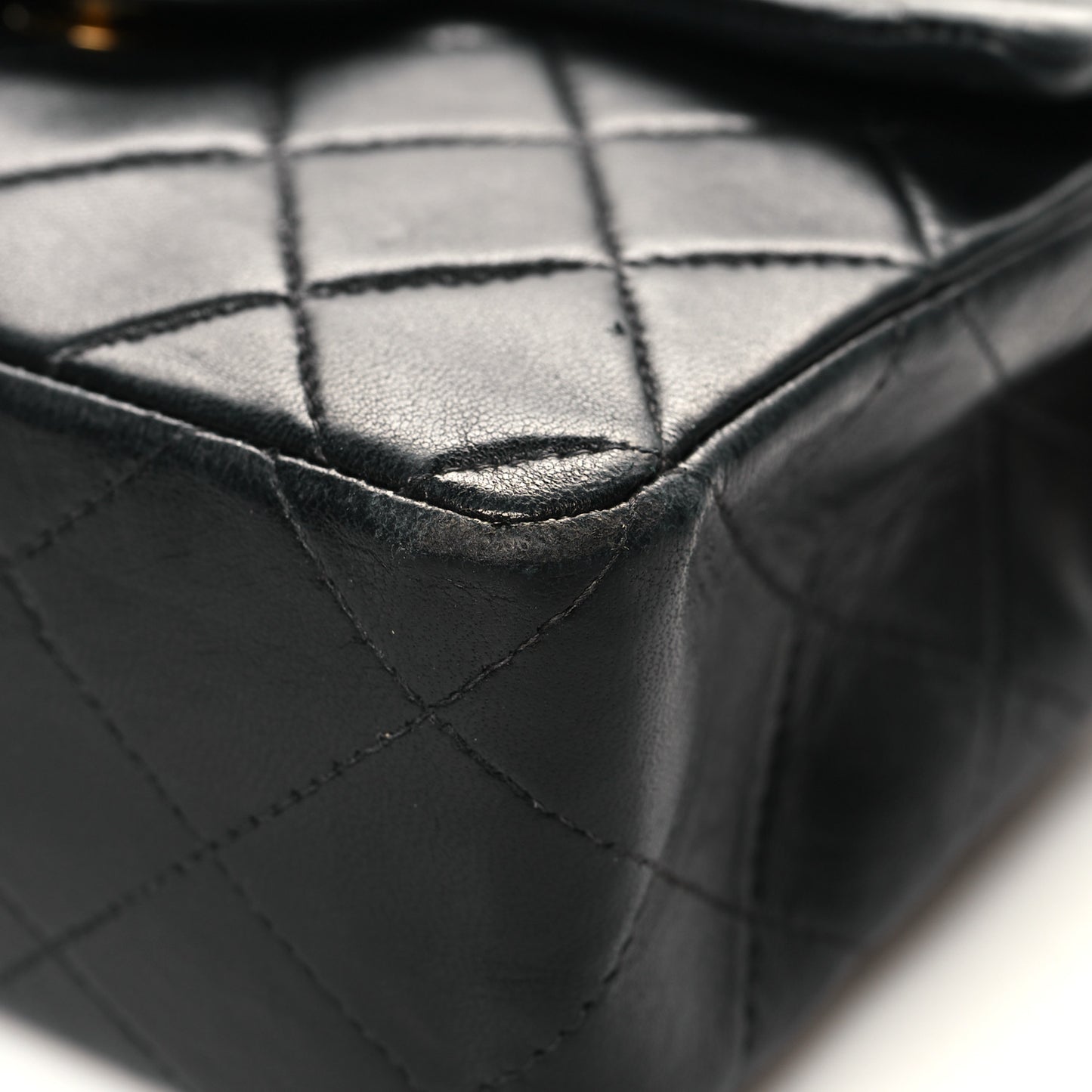 Lambskin Quilted Mini Square Flap Bag Black