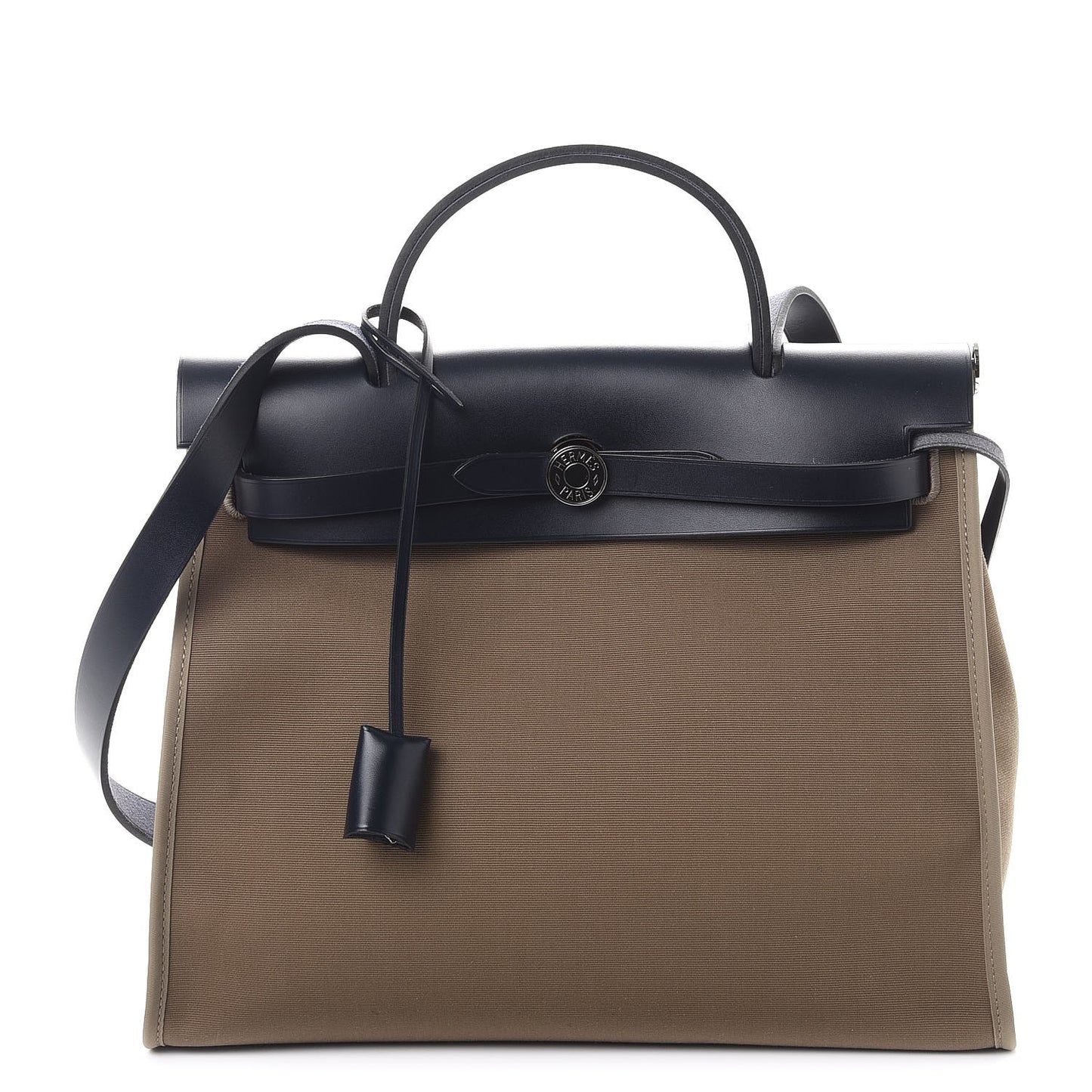 Vache Hunter Toile Herbag Zip 31 PM Etoupe Bleu Saphir