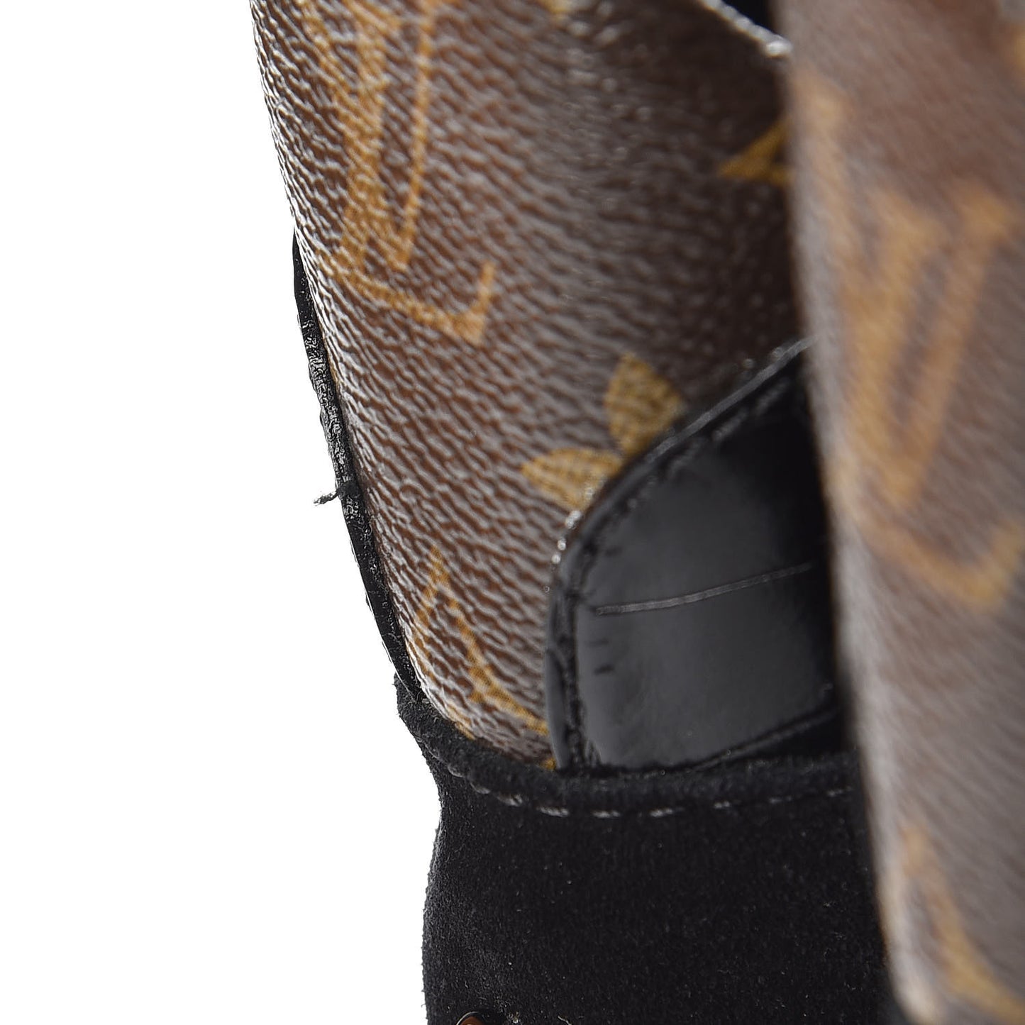 Suede Calfskin Monogram Laureate Platform Desert Boots 35.5 Black