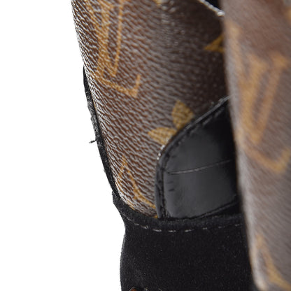 Louis Vuitton Suede Calfskin Monogram Laureate Platform Desert Boots 35.5 Black 9 of 12