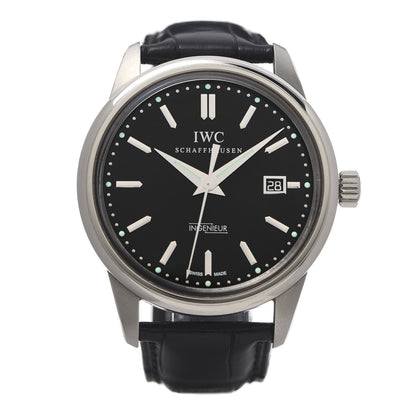 IWC Stainless Steel Alligator 42.5mm Ingenieur 1955 Automatic Watch Black IW323301 1 of 7
