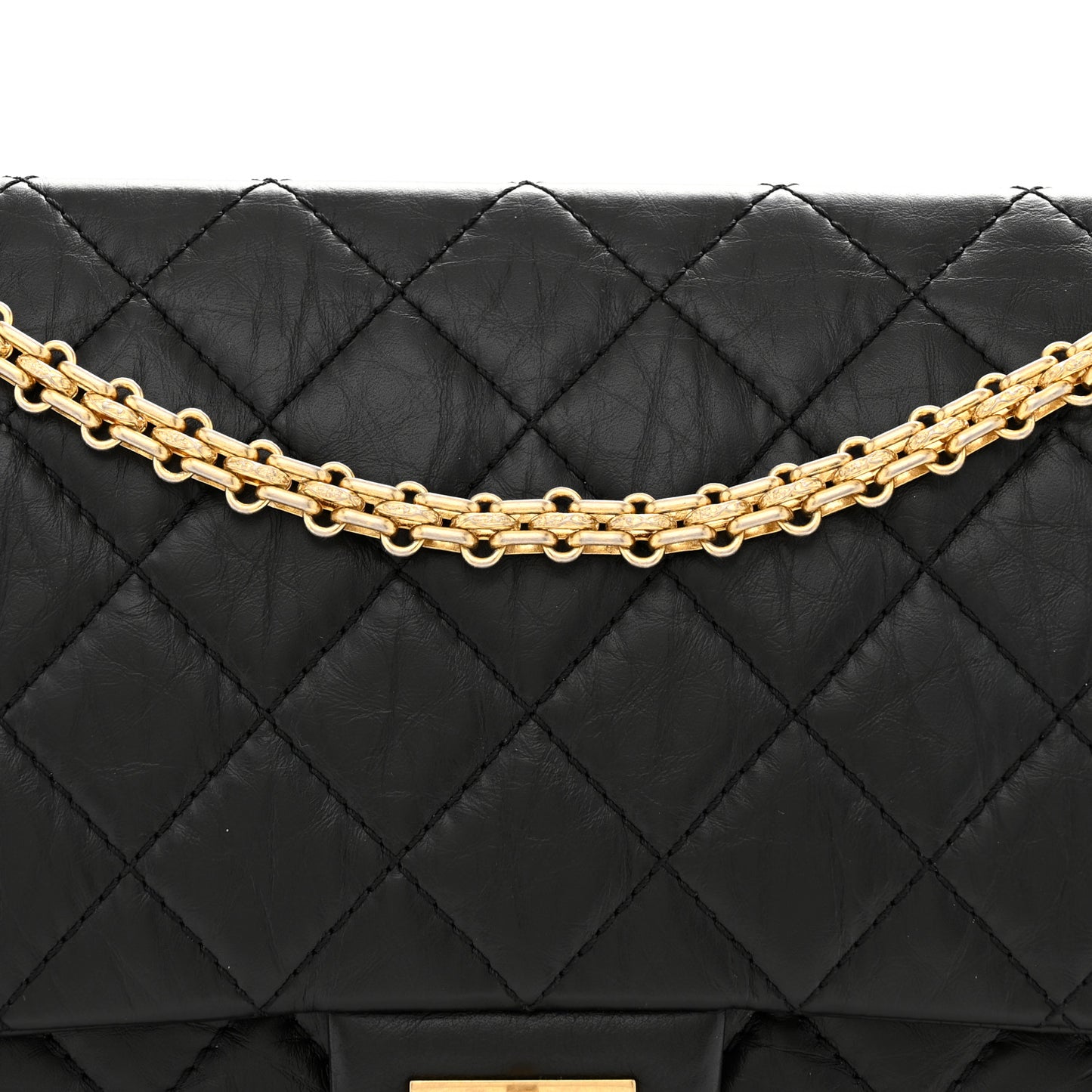 Aged Calfskin Quilted 2.55 Reissue 226 Flap Black
