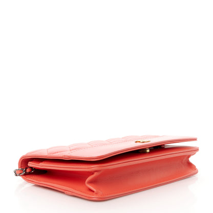 Chanel Aged Calfskin Quilted Gabrielle Wallet On Chain WOC  Orange 4 of 12