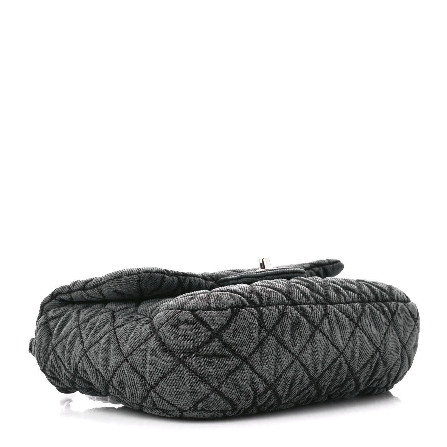 Chanel Washed Denim Quilted Small Denimpression Flap Grey Black 4 of 11