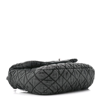 Chanel Washed Denim Quilted Small Denimpression Flap Grey Black 4 of 11