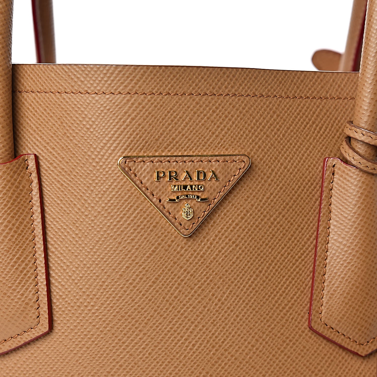 Prada Saffiano Cuir Medium Double Bag Caramel 16 of 16