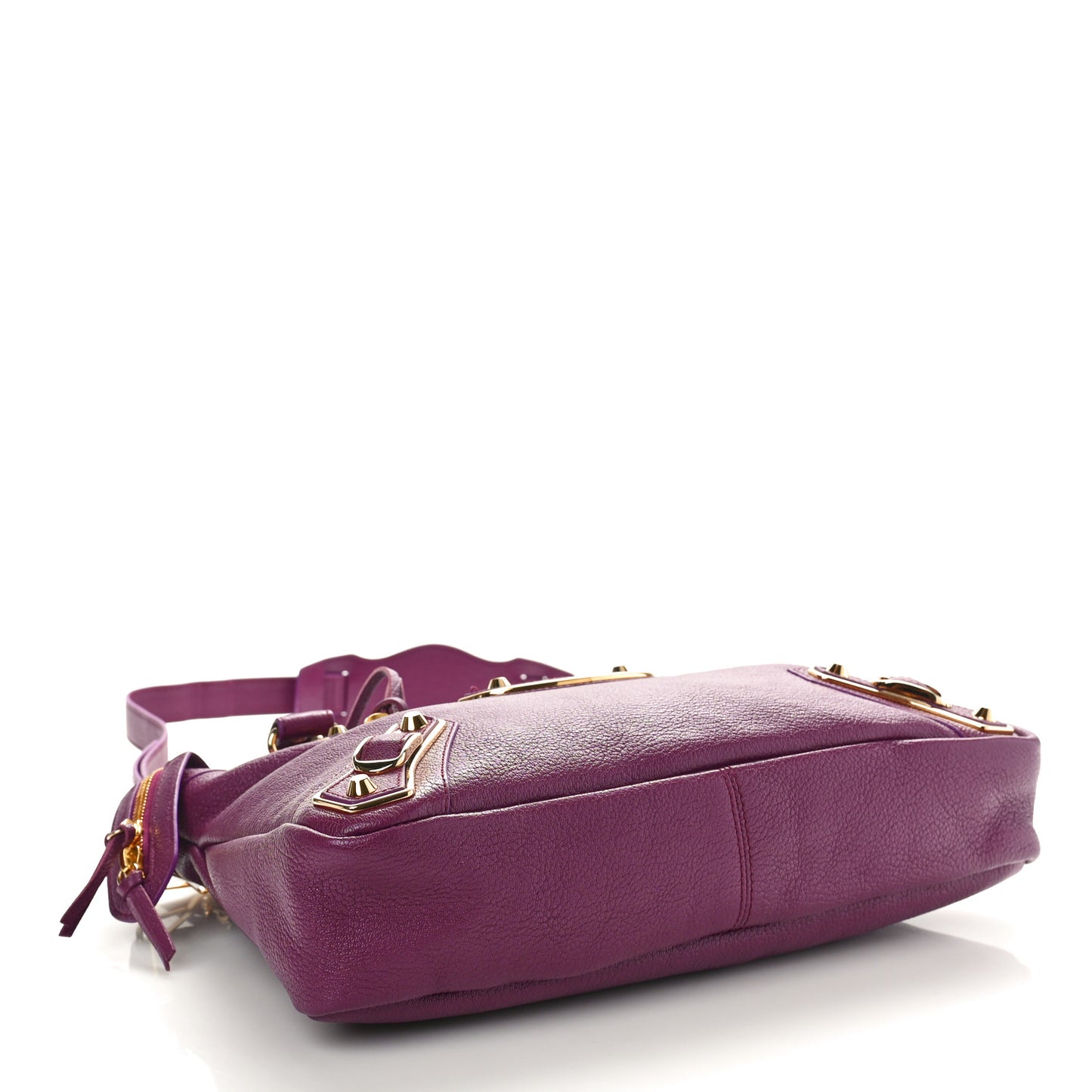 Chevre Gold Metallic Edge Hardware Town Violet Prune