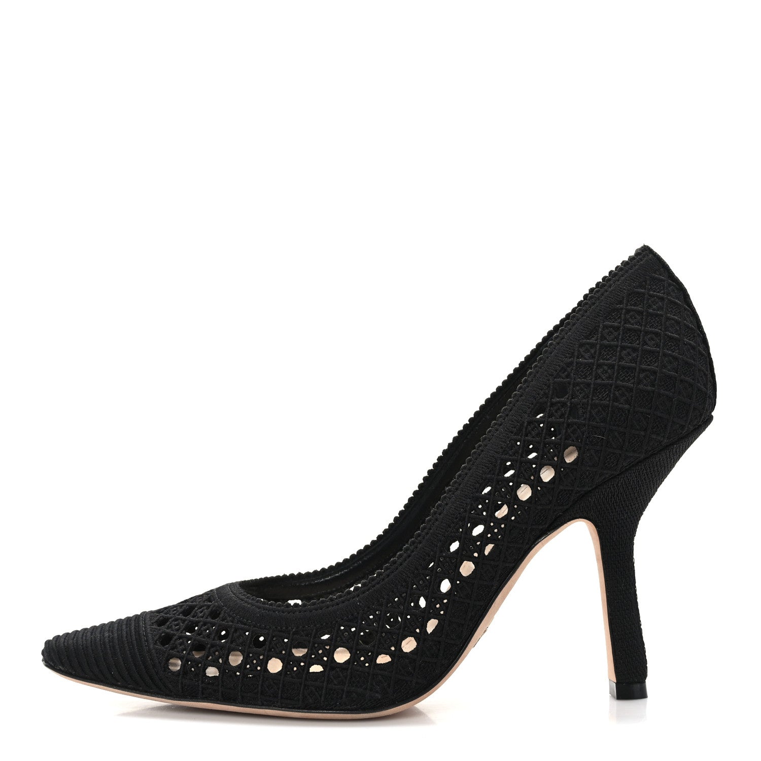 Christian Dior Mesh Cotton Cannage Dior Capture 100mm Pumps 37 Black 1 of 7