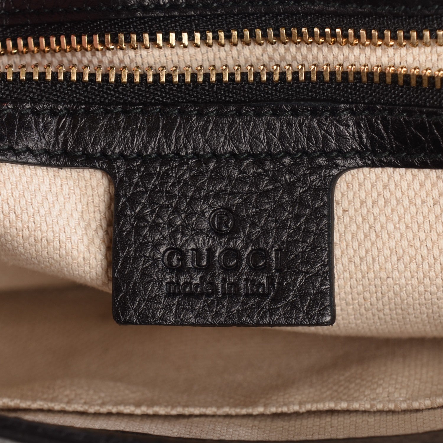 Gucci Pebbled Calfskin Medium Soho Flap Crossbody Black 5 of 7
