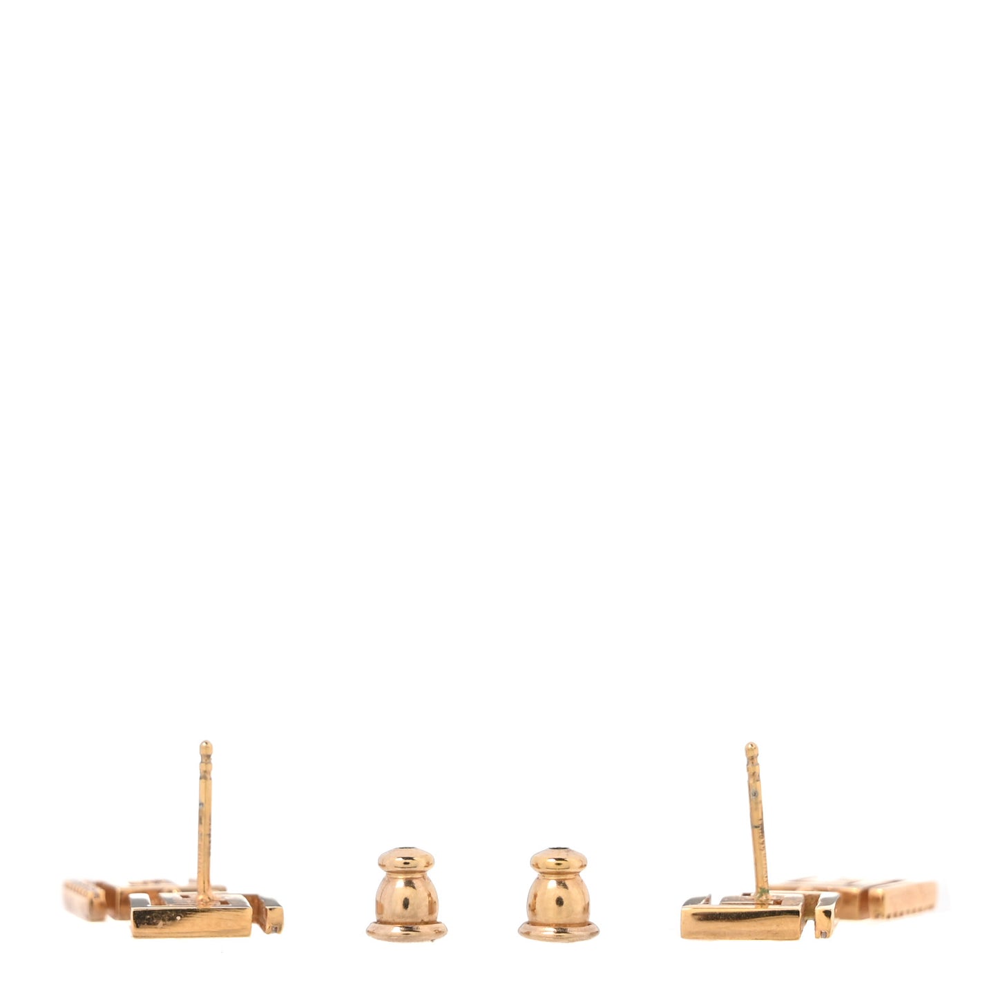 Metal Crystal Fendace Drop Earrings Gold