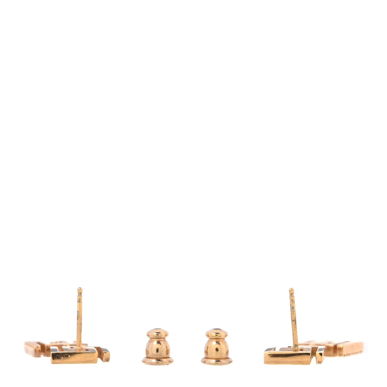 Fendi Metal Crystal Fendace Drop Earrings Gold 3 of 4
