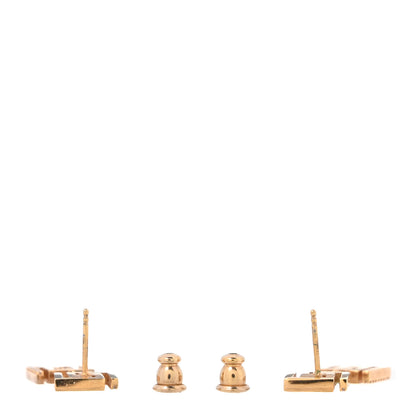 Fendi Metal Crystal Fendace Drop Earrings Gold 3 of 4