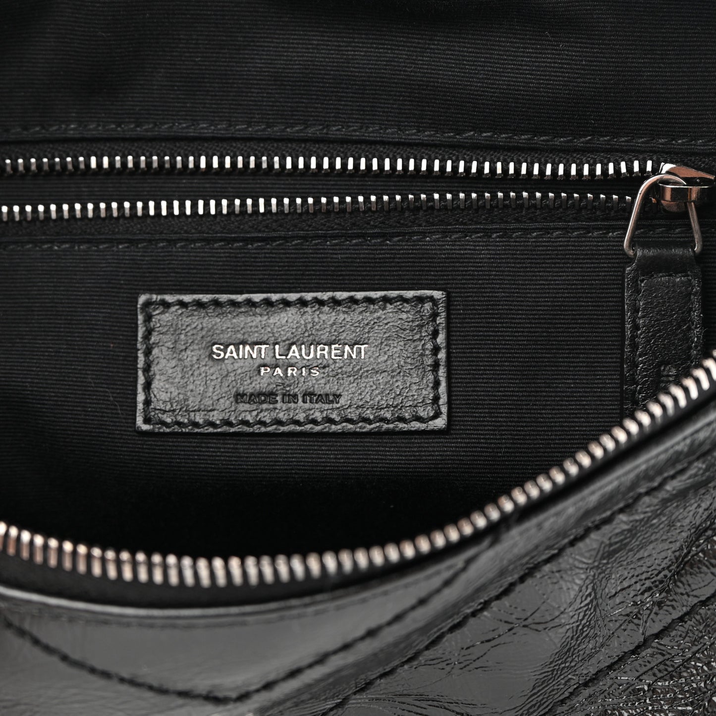 Crinkled Calfskin Matelasse Monogram Niki Body Bag Black