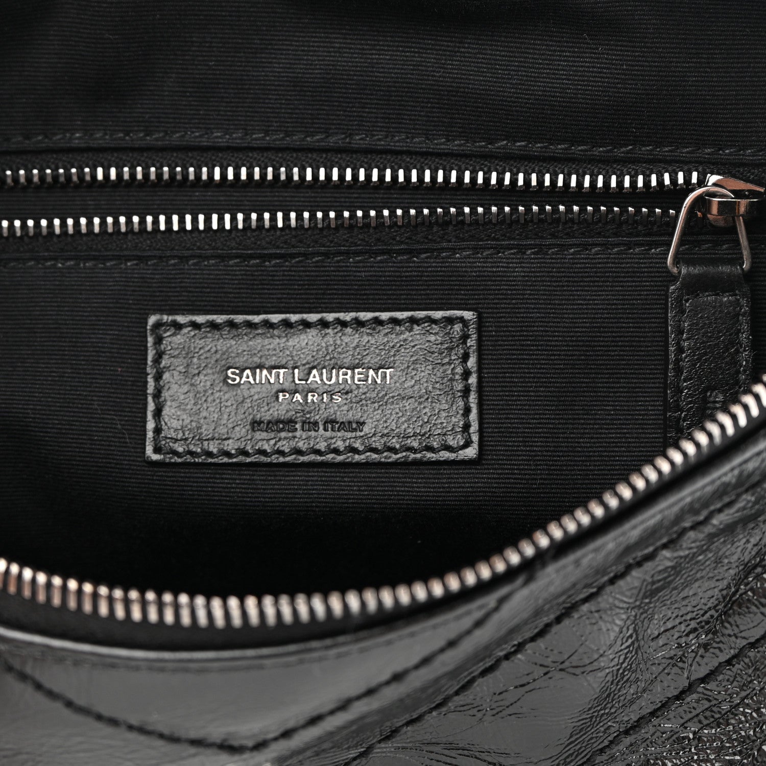 Saint Laurent Crinkled Calfskin Matelasse Monogram Niki Body Bag Black 6 of 8