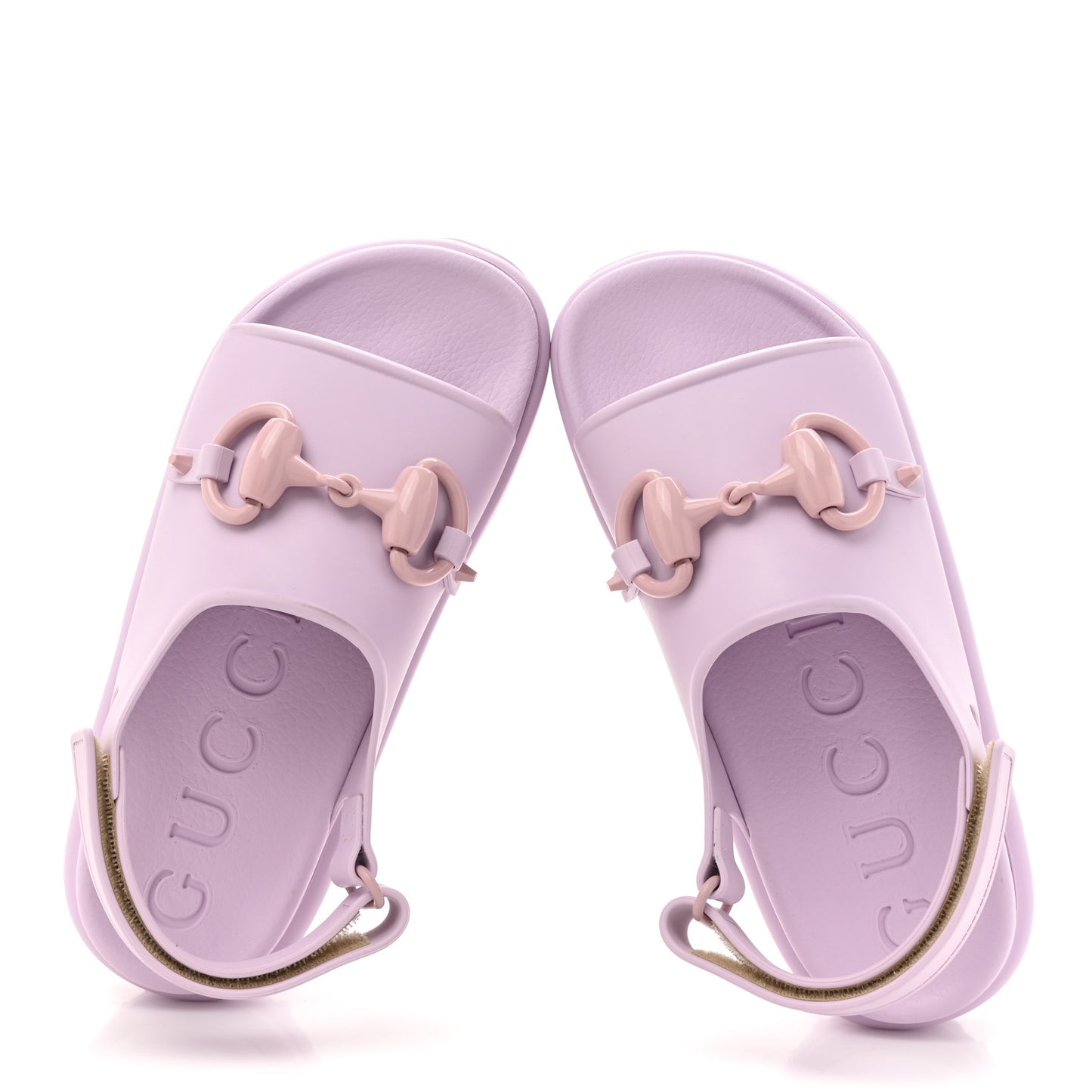 Soft Rubber Horsebit Touch Womens Strapped Sandals 36 Talc Pink