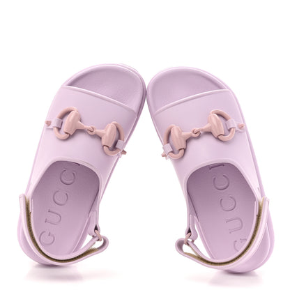 Gucci Soft Rubber Horsebit Touch Womens Strapped Sandals 36 Talc Pink 2 of 10