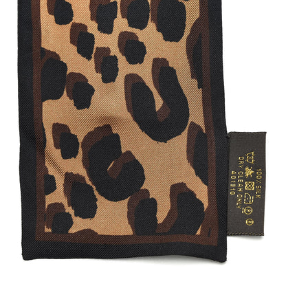 Louis Vuitton Silk Leopard Bandeau Scarf Marron 5 of 7