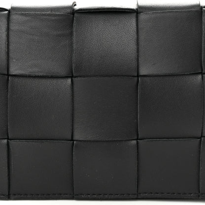 Bottega Veneta Lambskin Maxi Intreccio Small Cassette Crossbody Bag Black 8 of 10