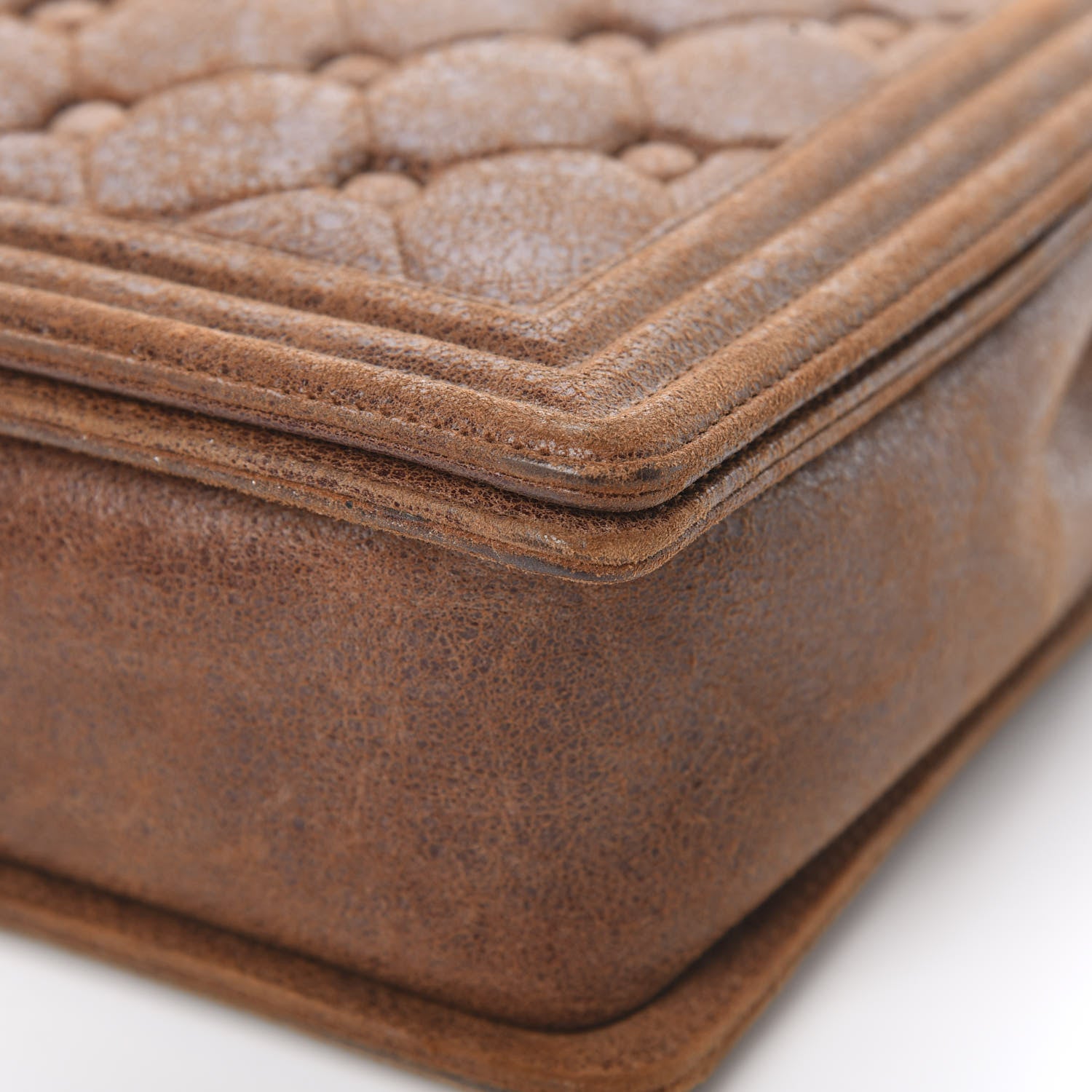 Chanel Nubuck Chesterfield Quilted Large Celtic Boy Flap Brown 10 of 14
