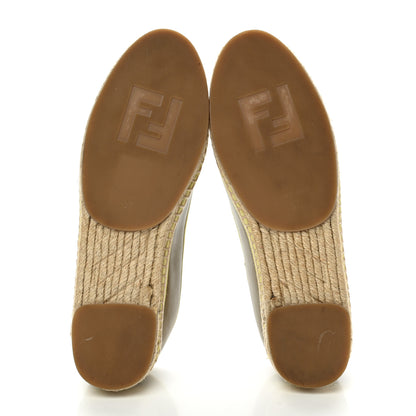 Fendi Calfskin Monster Eyes Espadrille Moccasins 37 Camaleonte Cotton Candy Black Paglia 5 of 8
