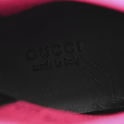 Gucci Dali Soft Calfskin Technical Jersey Knit GG Monogram Ankle Boots 39 Black Fuchsia 8 of 9