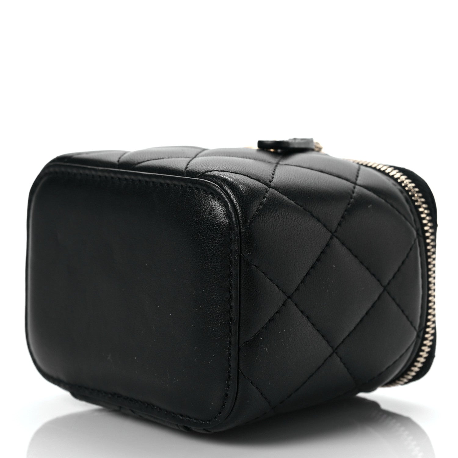 Chanel Lambskin Quilted Mini Pearl Crush Vanity Case With Chain Black 8 of 8