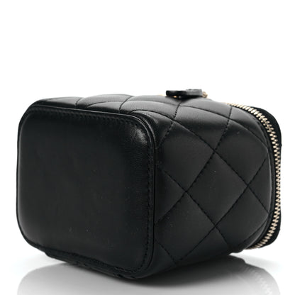Chanel Lambskin Quilted Mini Pearl Crush Vanity Case With Chain Black 8 of 8