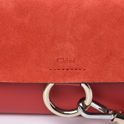 Chloe Suede Calfskin Mini Faye Shoulder Bag Plaid Red 10 of 10