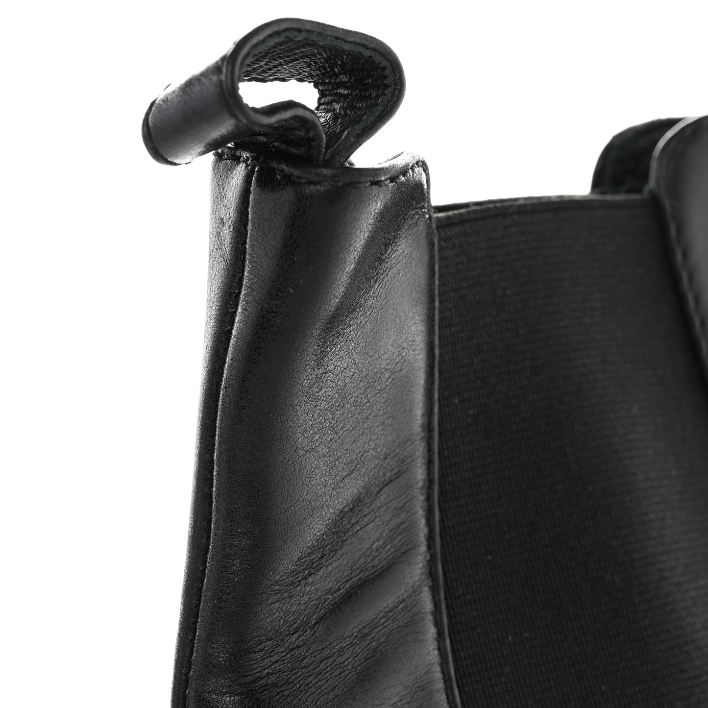Calfskin Chain Around Chelsea Boots 38.5 Black