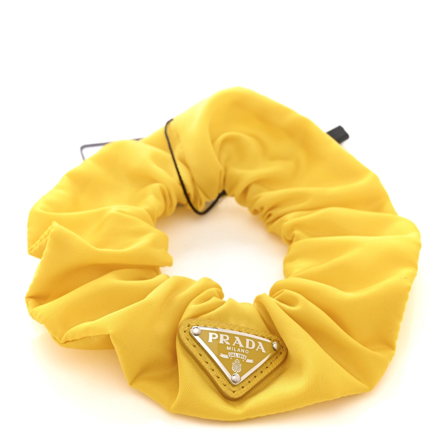 Prada Re-Nylon Metal Logo Scrunchie Giallo 1 of 4