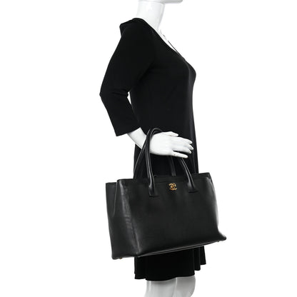 Chanel Calfskin Cerf Executive Shopper Tote Black 2 of 10
