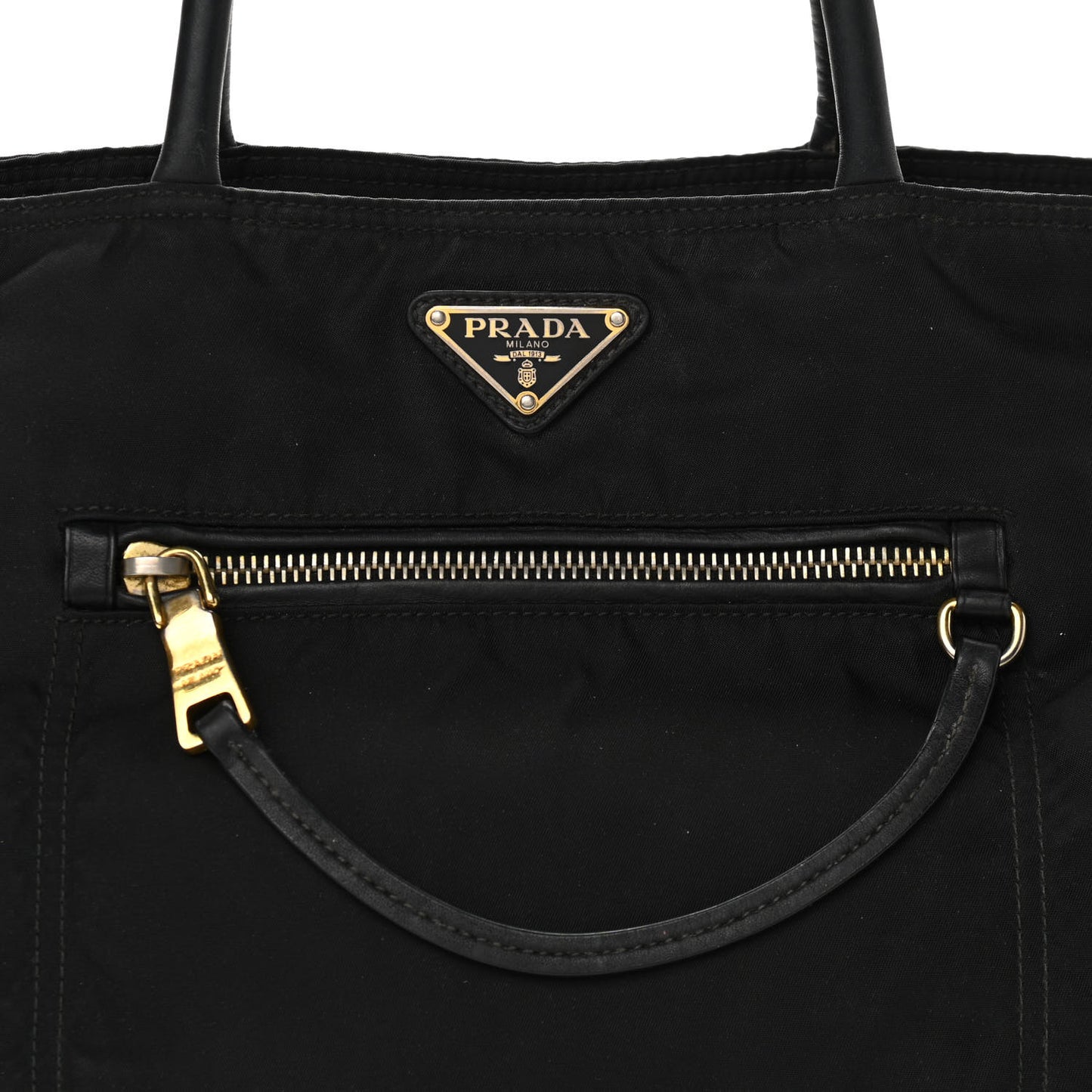 Nylon Calfskin Tote Black