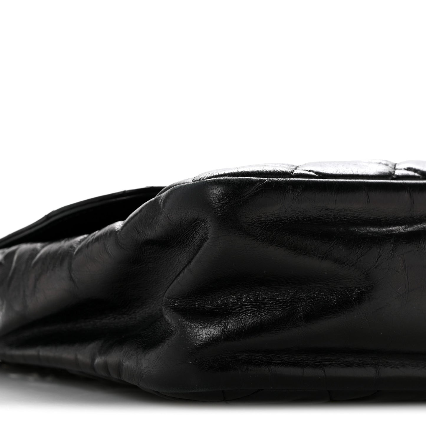 Glazed Calfskin Quilted Small CC Delivery Tote Black