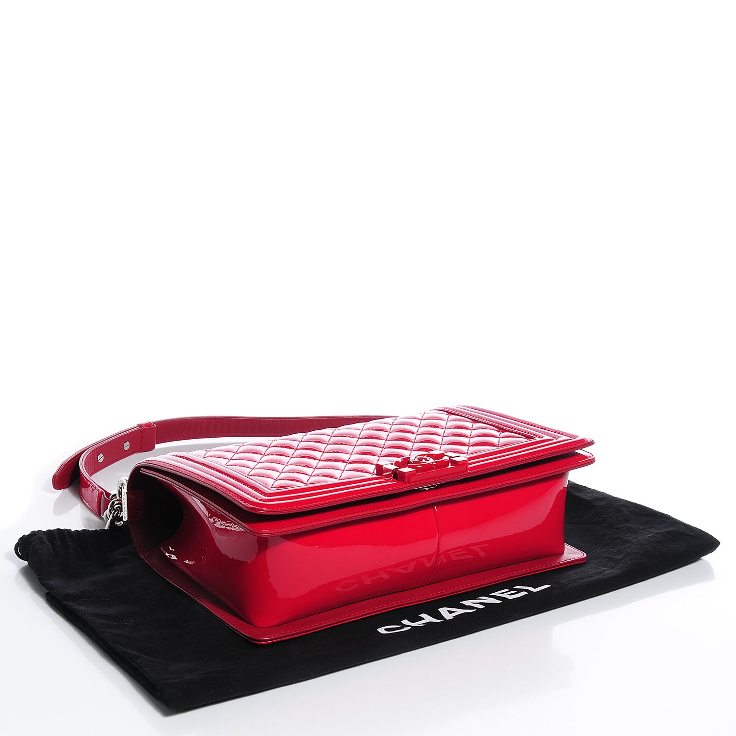 Chanel Patent Leather New Medium Boy Flap Plexiglass Red 4 of 8