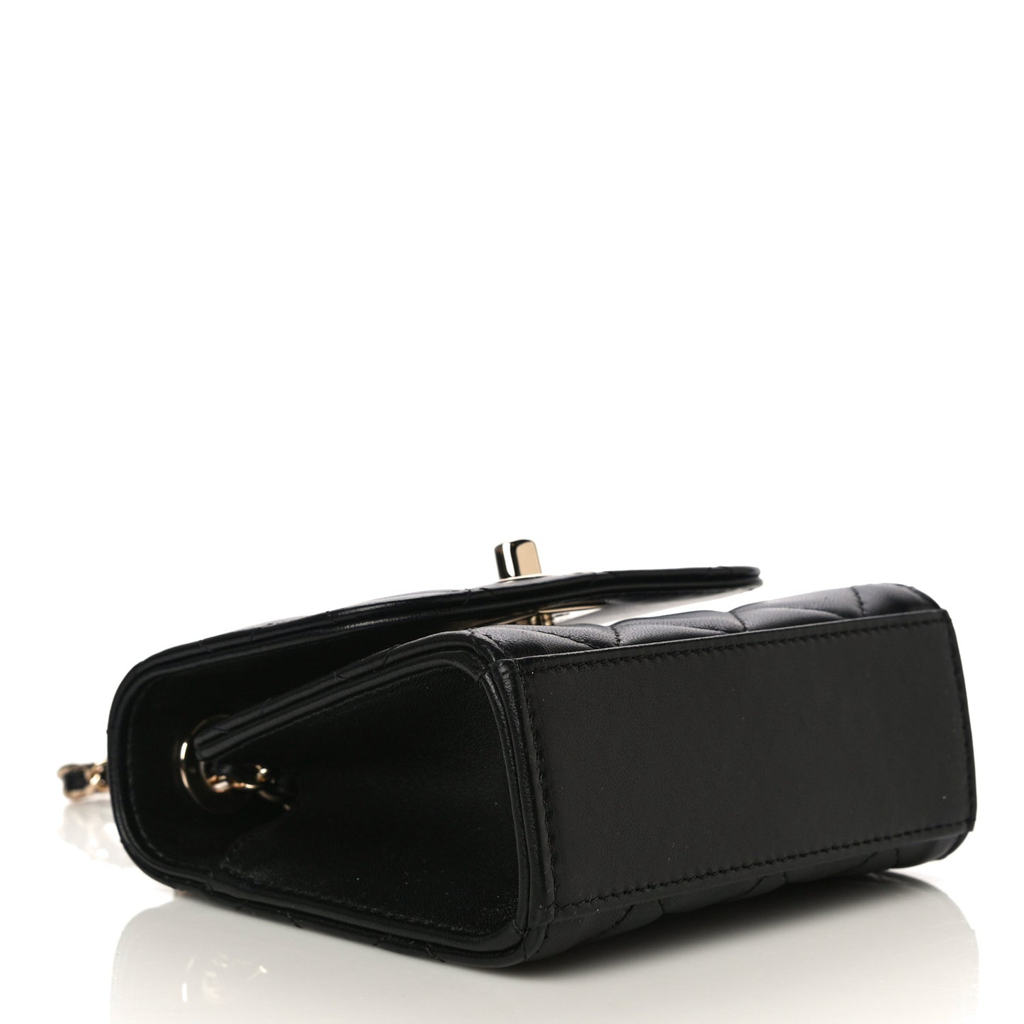 Lambskin Quilted Mini Trendy CC Chain Wallet Black