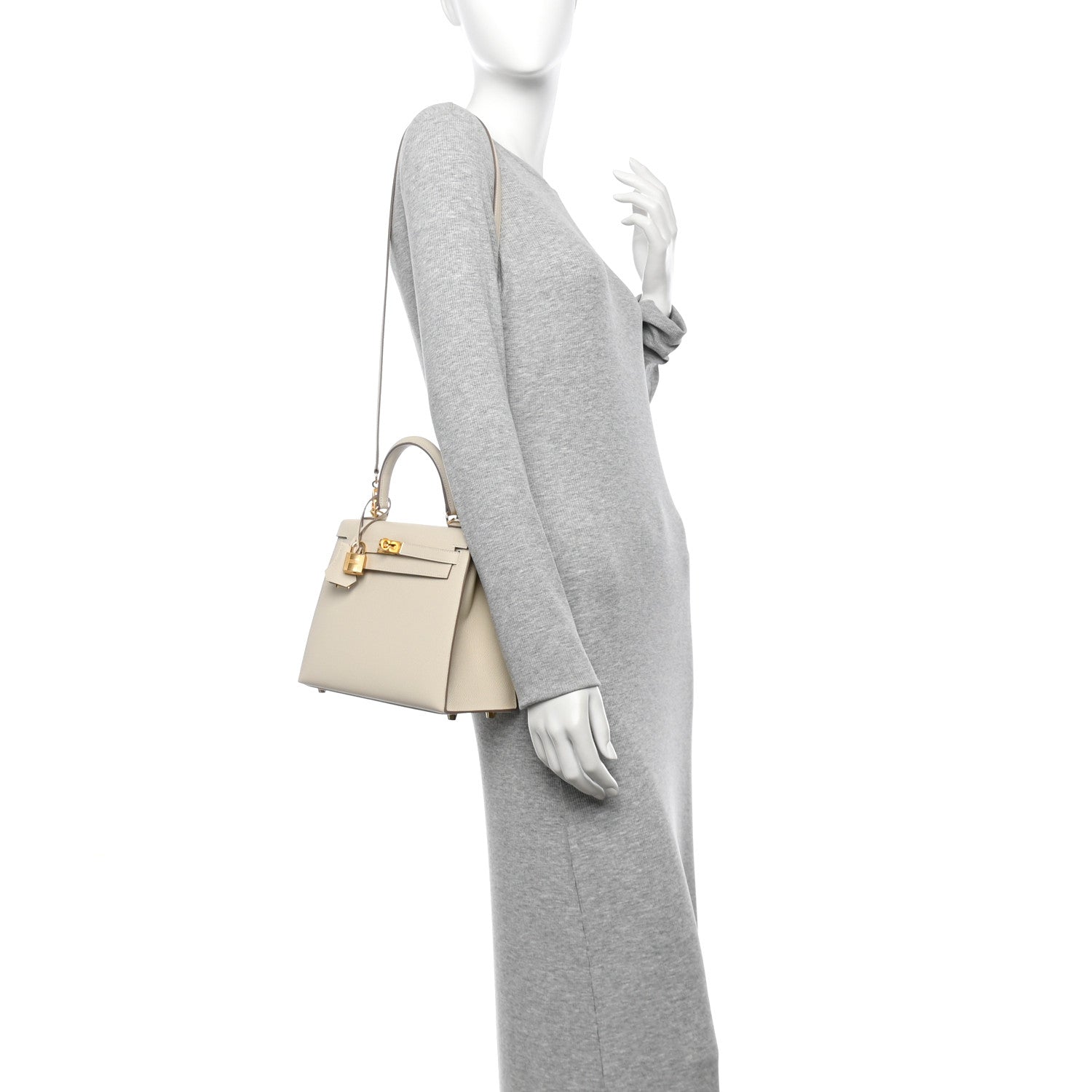 Hermes Epsom Kelly Sellier 25 Craie 2 of 11