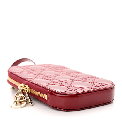 Christian Dior Patent Cannage Lady Dior Phone Holder Red 4 of 12