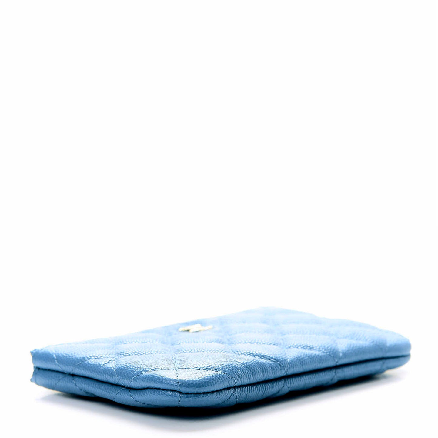 Caviar Quilted Small Cosmetic Case Blue