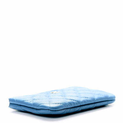 Chanel Caviar Quilted Small Cosmetic Case Blue 4 of 8