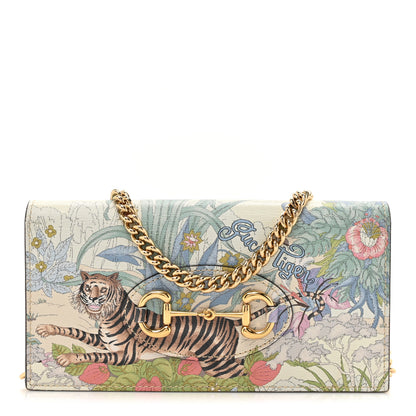 Gucci Calfskin Tiger Print Horsebit 1955 Wallet On Chain Multicolor 1 of 17