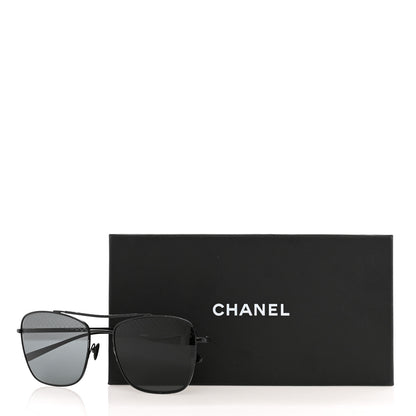 Chanel Metal Pilot Sunglasses 4256 Black 8 of 8