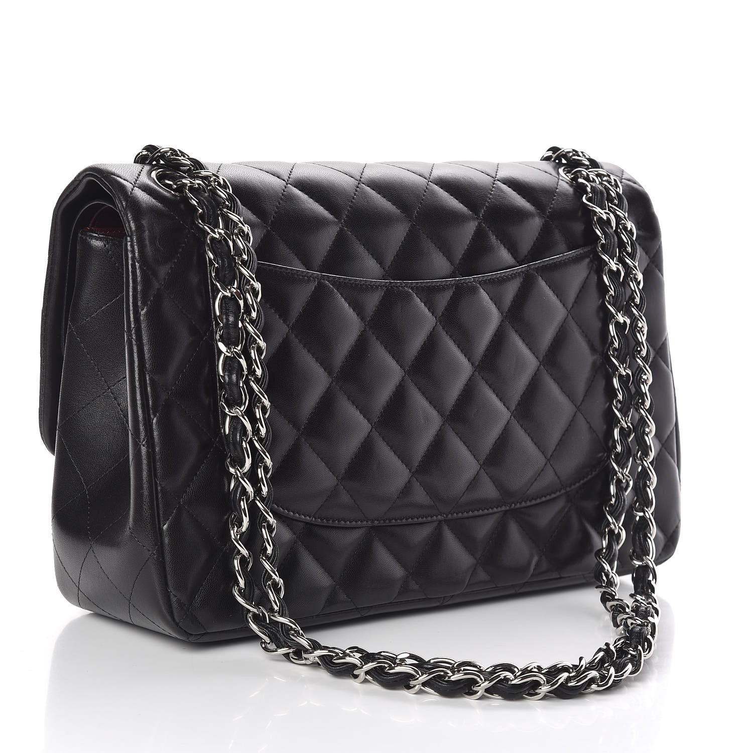 Chanel Lambskin Quilted Jumbo Double Flap Black 3 of 10