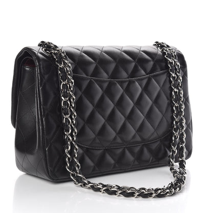 Chanel Lambskin Quilted Jumbo Double Flap Black 3 of 10