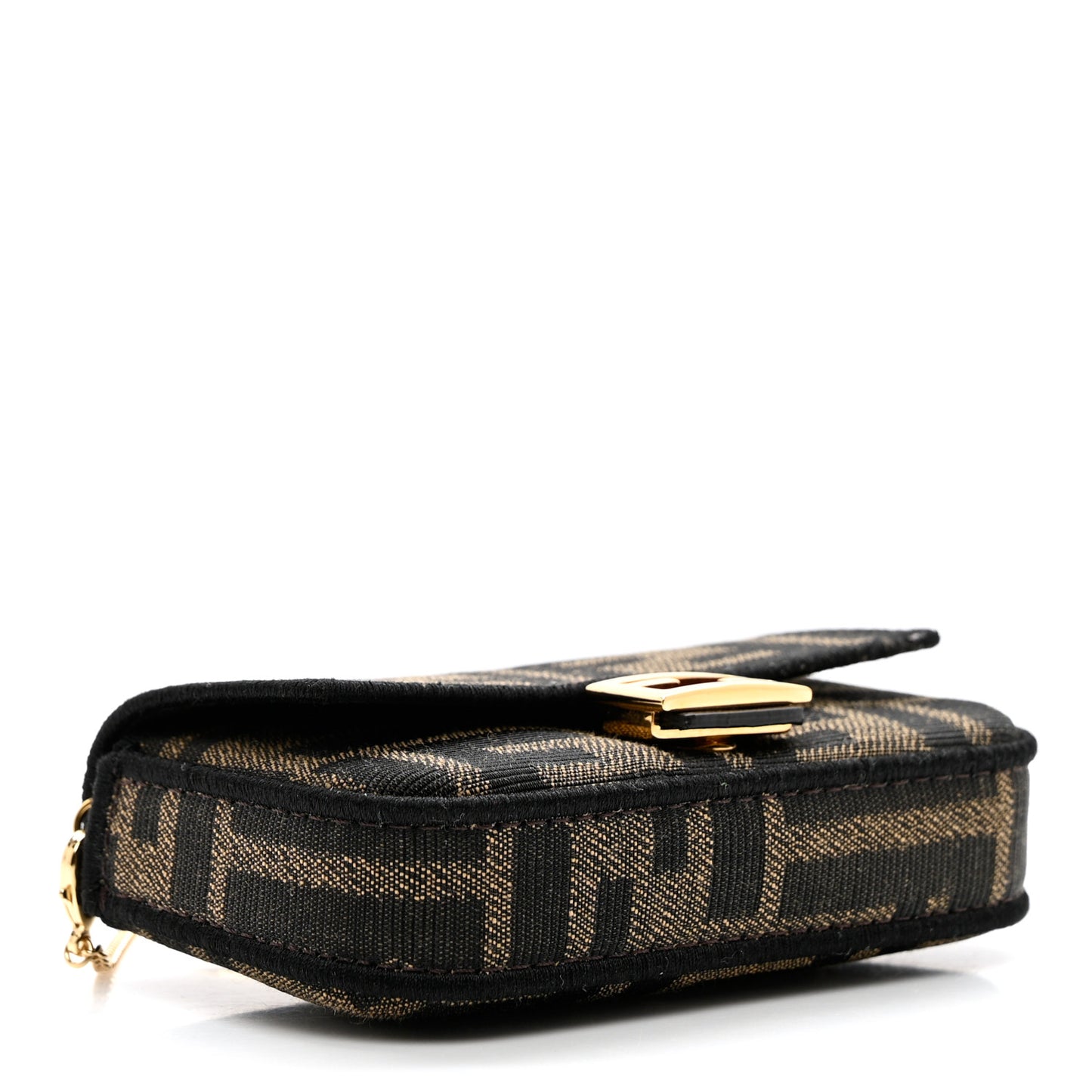 Fabric Jacquard FF 1974 Nano Baguette Charm Tobacco Moro Black