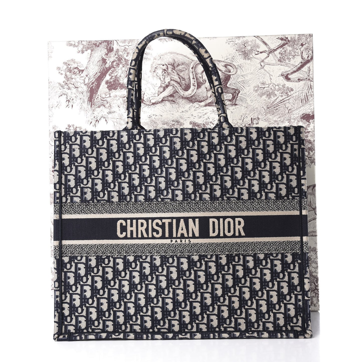 Oblique Book Tote Blue Multicolor