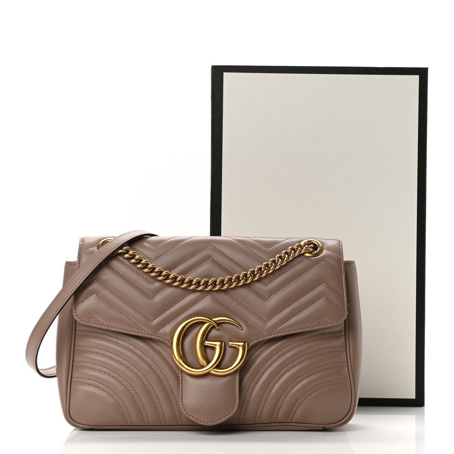 Calfskin Matelasse Medium GG Marmont Shoulder Bag Porcelain Rose