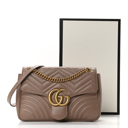 Gucci Calfskin Matelasse Medium GG Marmont Shoulder Bag Porcelain Rose 11 of 11
